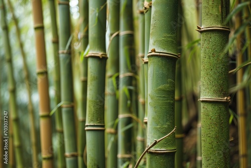 Dense bamboo forest texture with vertical green stalks.