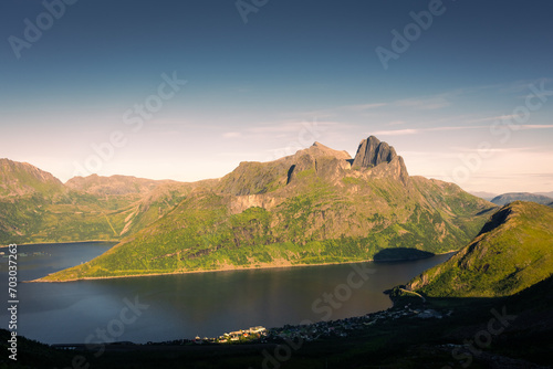 Mountain landscape of Senja Island in Norway