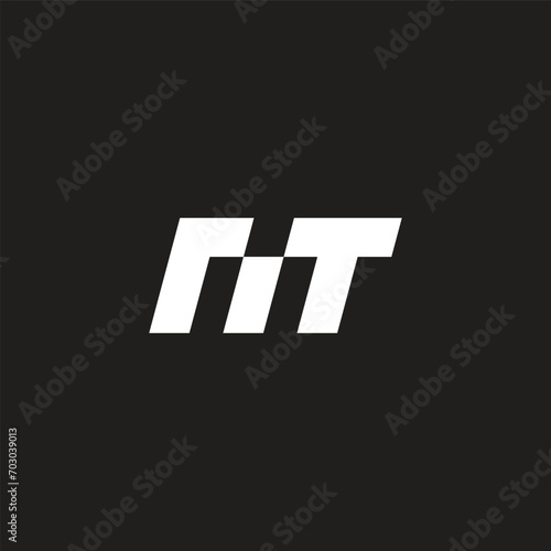 letter mt stripe geometric font logo vector