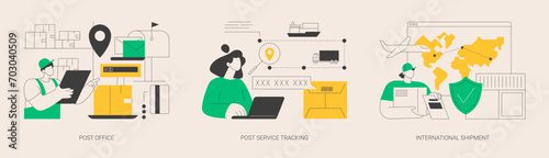 Parcel delivery abstract concept vector illustrations.