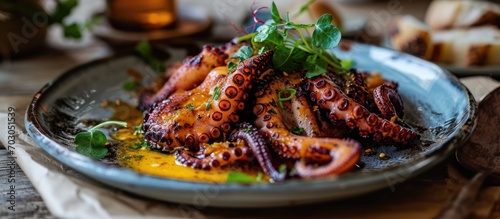 Traditional Spanish tapas dish with Galician-inspired octopus.