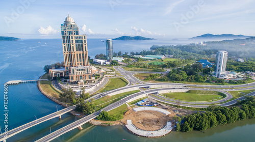 aerial view of Kota Kinabalu city.