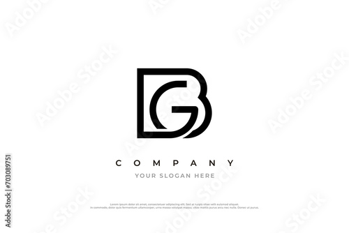 Initial Letter GB Logo or BG Monogram Logo Design Vector