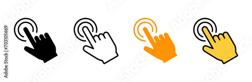 Hand click icon set vector. pointer sign and symbol. hand cursor icon