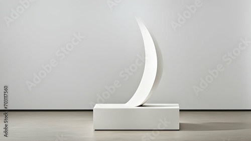 Minimalist allure of a lone, abstract sculpture against a plain background.