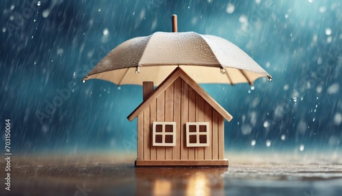 Safe Haven in the Storm: Home Insurance and Protection Under a Blue Rainy Sky"
