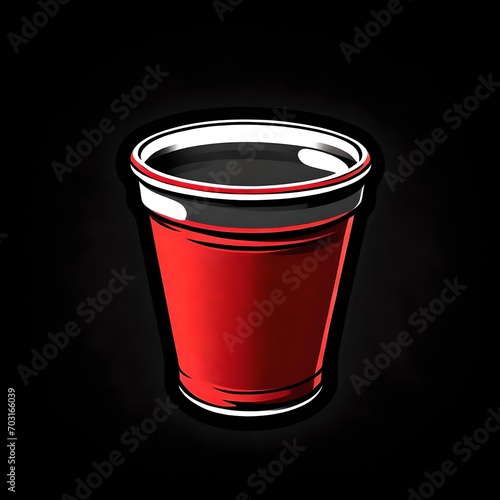 vector style illustration drawing of a red solo cup