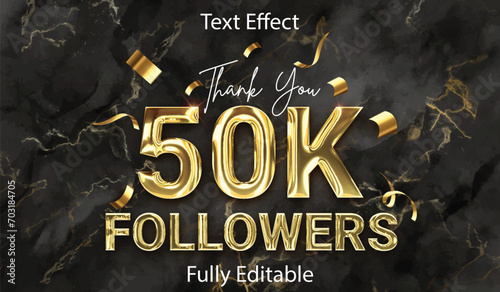 Thanks 50K followers text effect fully editable 