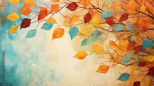 Colorful leaves autumn background