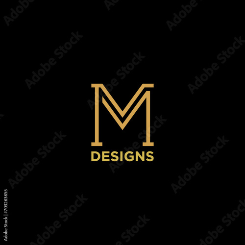 letter mm or m luxury monogram logo design