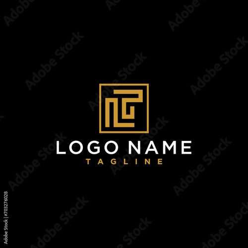 letter lt or tl luxury abstract initial square logo design inspiration
