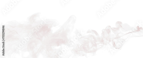 Red Dense Fluffy Puffs of White Smoke and Fog on black Background, Abstract Smoke Clouds, Movement Blurred out of focus. Smoking blows from machine dry ice fly fluttering in Air, effect texture