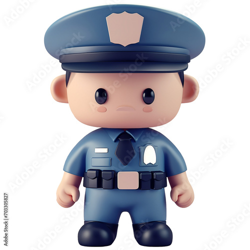 Cute police character, 3d design. Suitable for security and design elements