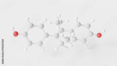 diethylstilbestrol molecule 3d, molecular structure, ball and stick model, structural chemical formula nonsteroidal estrogen