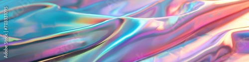 A breathtaking pastel holographic fabric background is captured in a photo, featuring holography and iridescence web banner