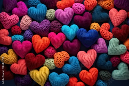 Des cœurs colorés conçus au crochet