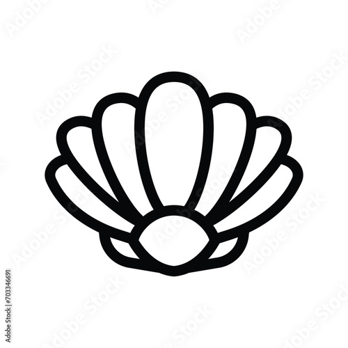 seashell line icon illustration vector graphic. Simple element illustration vector graphic, suitable for app, websites, and presentations isolated on white background
