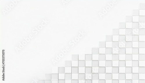 checkerboard shifted white cube boxes block background wallpaper fall off banner with copy space