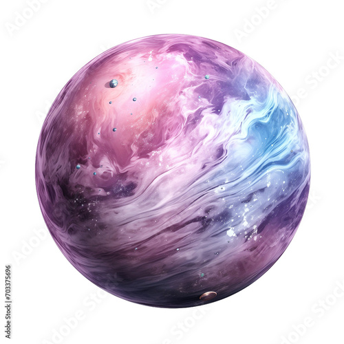 Galaxy planet isolated on transparent background. PNG file, cut out