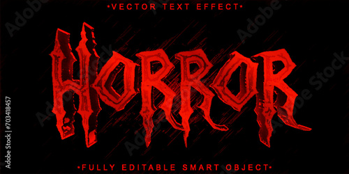 Red Dark Horror Vector Fully Editable Smart Object Text Effect