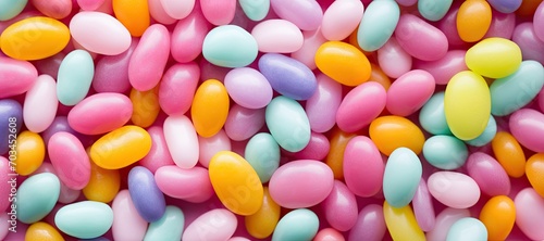 Colorful Easter Pastel Jelly Beans Background