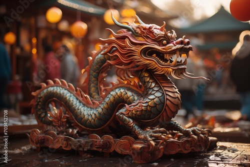 Chinese style traditional dragon . This dragon is famous in Chinese folklore and culture lunar new year