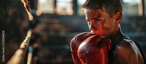 Young boxer's strength and resolve against a wrecking ball.
