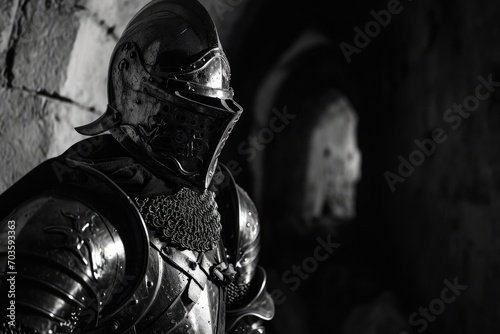 A knight in a shining suit of armor stands tall, adorned with a breastplate and cuirass, ready to defend their kingdom in style