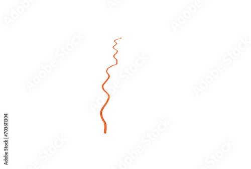 Garden orange power voltage cable on isolated transparent background