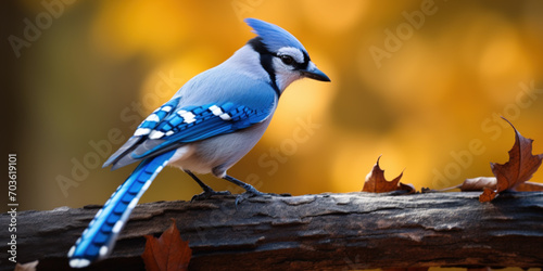 Portrait of a blue jay in natural habitat