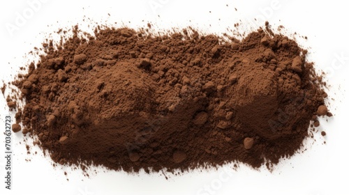 Dirt, soil pile isolated on white background, top view isolated on white background,. Created using Generative AI Technology