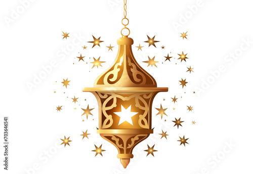 golden christmas star with stars lantern