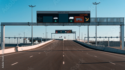 Exit of the Calais-Dover Ferry Port in Calais