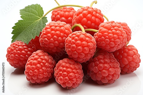  close up a Thimbleberry fruit isolated on white background