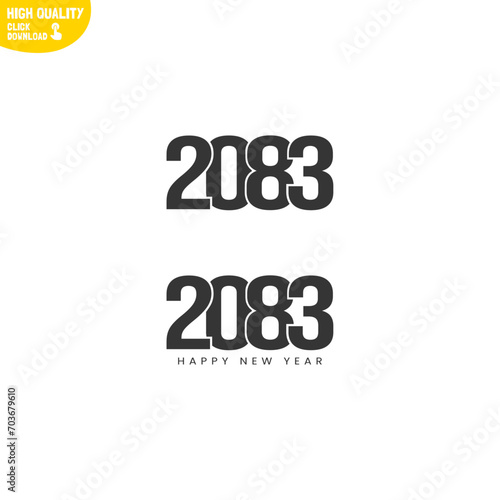 Creative Happy New Year 2083 Logo Design