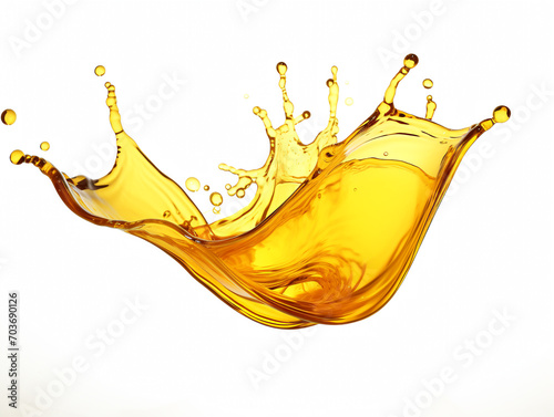 Beautiful splash of sunflower oil isolated on a white background
