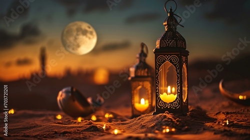 arabia sahara setup for greeting ramadan or eid mubarak cards