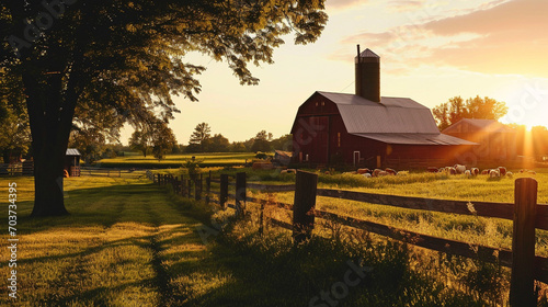 A Traditional American Farm is a snapshot of American history and culture, a reminder of the hard work and dedication of generations of farmers. ai generated.