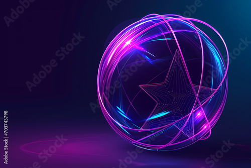 neon ball with a star