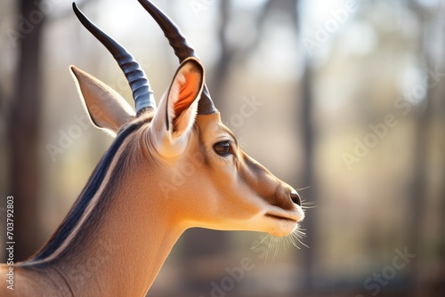 profile of impala with intricate horn pattern