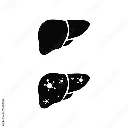 Liver health diseases black icon sign symbol design vector