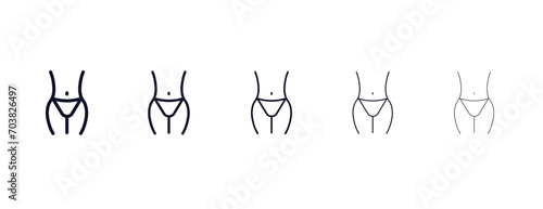 hips outline icon. Black, bold, regular, thin, light icon from people collection. Editable vector isolated on white background