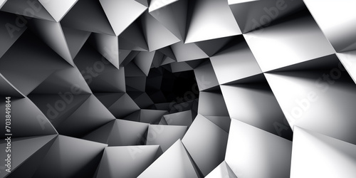 Black white abstract background. Geometric shape 