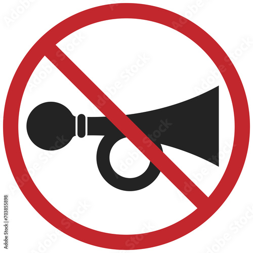 Isolated icon of do not make loud sound, no high noise id allowed in round red cross prohibition sign