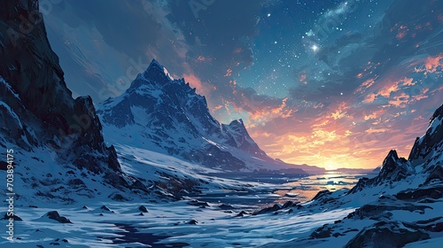 Milky Way Above Frozen Sea Coast, Background Banner HD