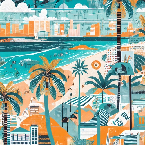 abstract image of palms and beach