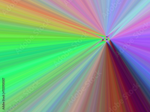 Perspektywa z odległą prostokątną powierzchnią otoczoną pastelowymi promieniami. Abstrakcyjne tło, tunel