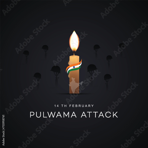 Black day, of India 14 February, pulwama attack, Poster, on Indian army. vector illustration, graphic art, post, design, CRPF Jawans. India, new,