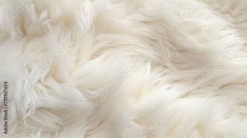 Background picture of a soft fur white carpet.wool.Generative AI