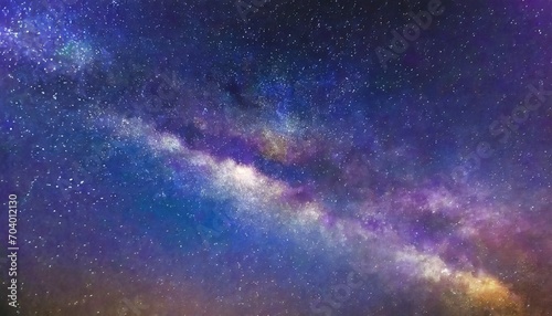 panorama view universe space and milky way galaxy with stars on night sky background